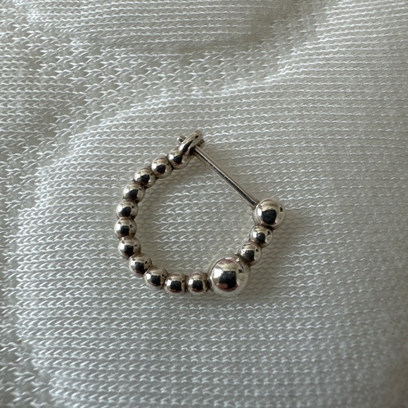 Pandora Jewelry - Pandora Silver Beaded Hoop Earring